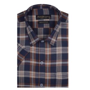 ACCOX Men's Half Sleeves Formal Regular Fit Cotton Check Shirt(Multi,GO544)