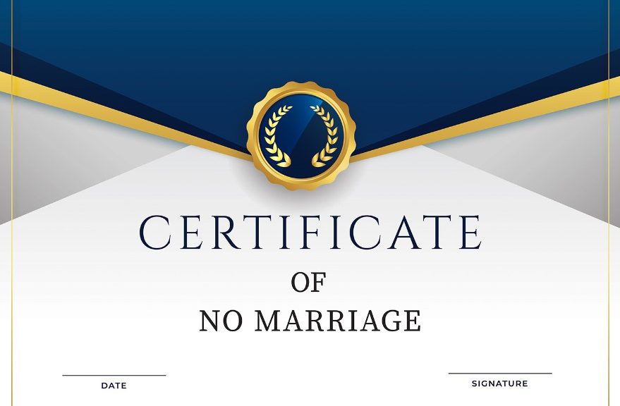 certificate of no marriage